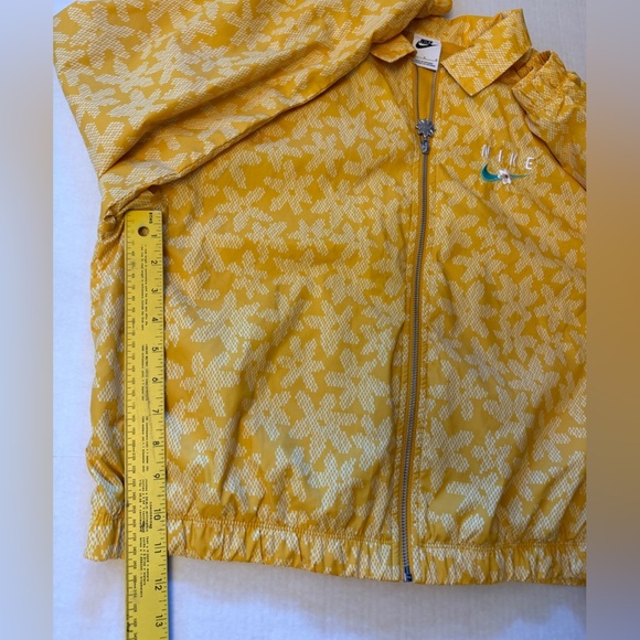 Nike Sports Daisy Woven Yellow Floral Houndstooth windbreaker Jacket Sz-L. DD5 - Picture 15 of 16